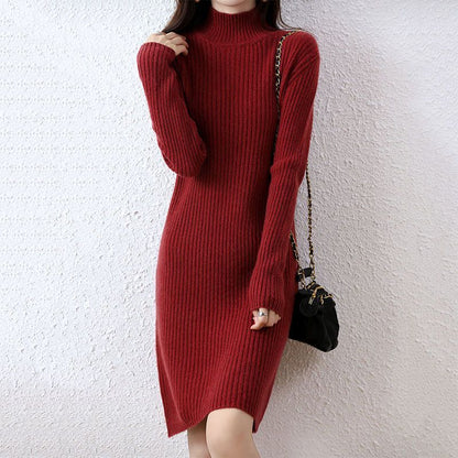 Women's Half Turtleneck Cashmere Knit Dress