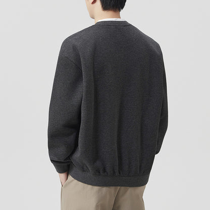 Henley Neck Men's Pullover Sweatshirt