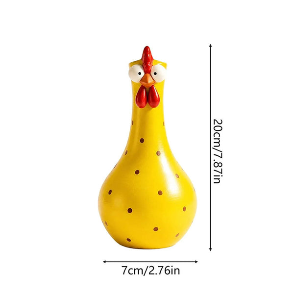 Hand-Painted Rooster Vase Sculpture