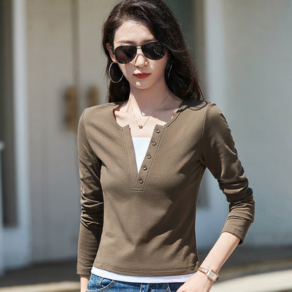 Slim fit round neck top - view 5