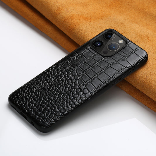 Suitable for iPhone 14 phone case Apple 13 Pro Max crocodile pattern 12 Pro genuine leather case 11 protective case
