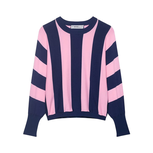 Street casual striped knitted sweatshirt
