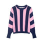 Street casual striped knitted sweatshirt