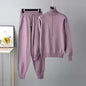 Solid Color Sweater Knitted Two Piece Set