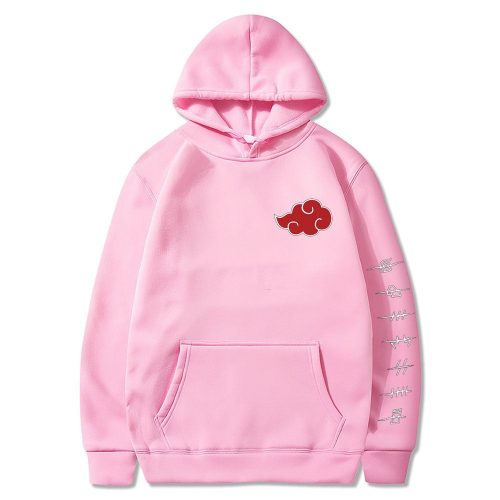 Japanese cloud print pullover hoodie oversized