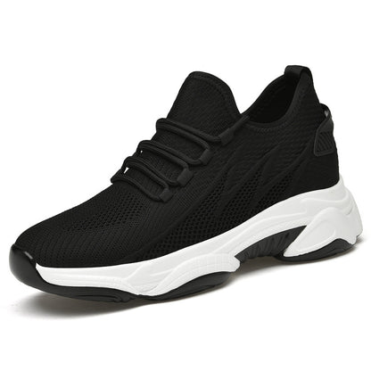 Summer height increasing men's shoes 10cm breathable fly woven mesh sports and leisure board shoes