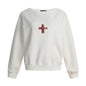 Sweat à capuche col rond à imprimé croix, manches longues, ample, streetwear décontracté