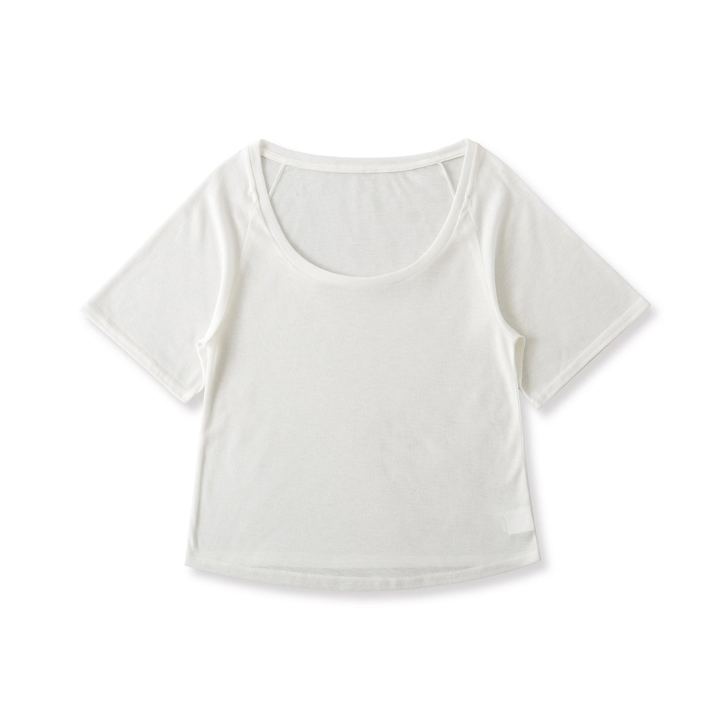 U-neck Mid-sleeve Loose T-shirt
