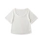 U-neck Mid-sleeve Loose T-shirt