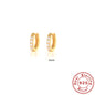 Earrings with Turquoise and Diamond Inlay 18K Gold Plated Stud