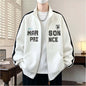 Men's Trendy Long Sleeve Lapel Hooded Loose Fit Sweatshirt Jacket