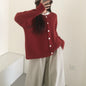 Women's round-neck sweater cardigan