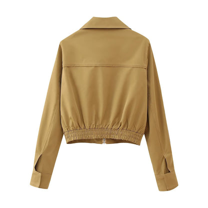 Short lapel long sleeved jacket