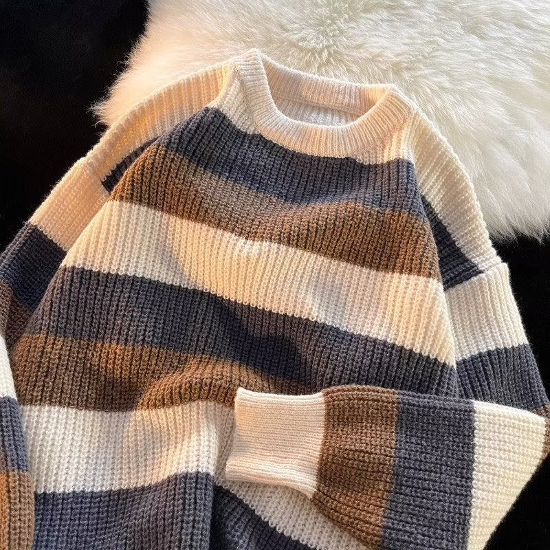 Men's Color Block Crew Neck Sweater