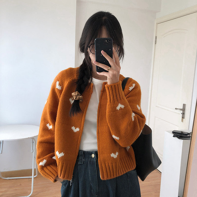 Round neck loose long sleeved sweater for women