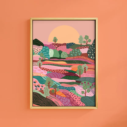 AUTUMN PATCHWORK MEADOW PRINT