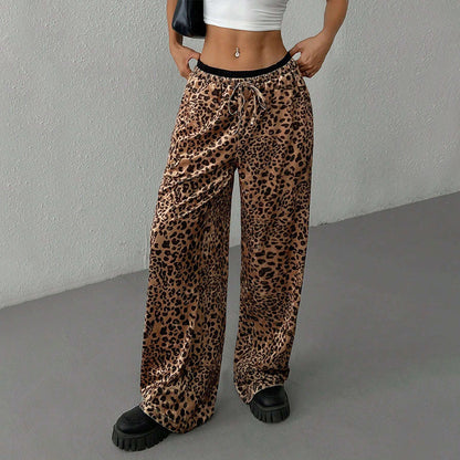 Women's Drooping Leopard Print Trousers