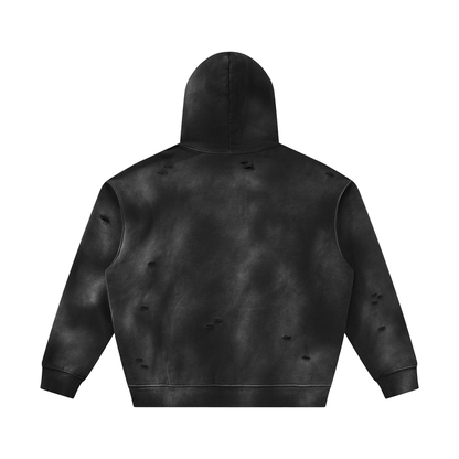Unisex Sunfade Frayed Fleece Hoodie 350GSM