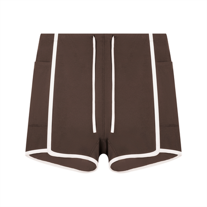 Women's High Rise Color Block Yoga Shorts