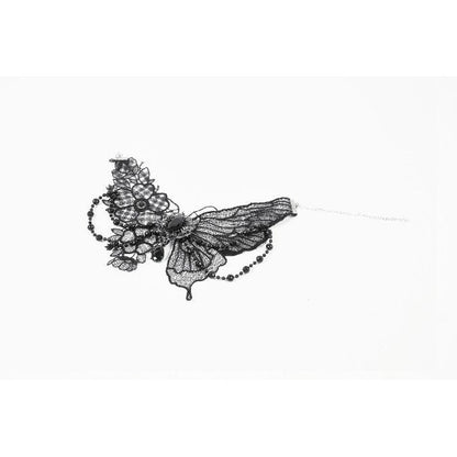 Collier Lysandra papillon dentelle perlé Dark in Love