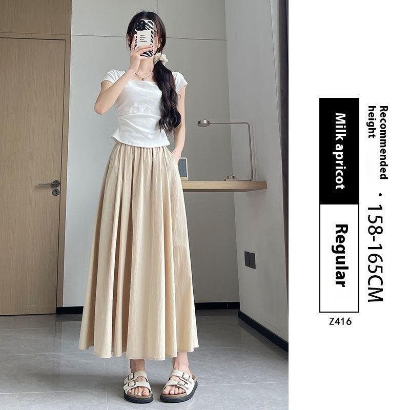 Summer High Waist A- Line Slimming Pleated Dress