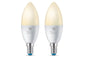 4lite WiZ Connected C37 Candle Dimmable Warm White WiFi LED Smart Bulb - E14 Small Screw