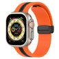 Magnetic Buckle Striped Two-tone