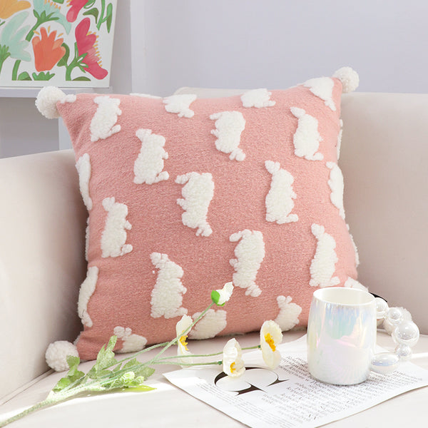 Cute Rabbit Pillow Cover for Kids' Room