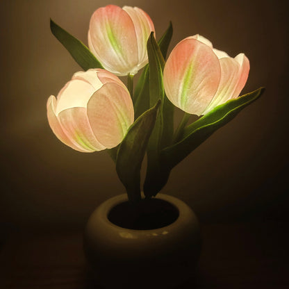 LED Tulip Night Light Simulation Flower Table Lamp