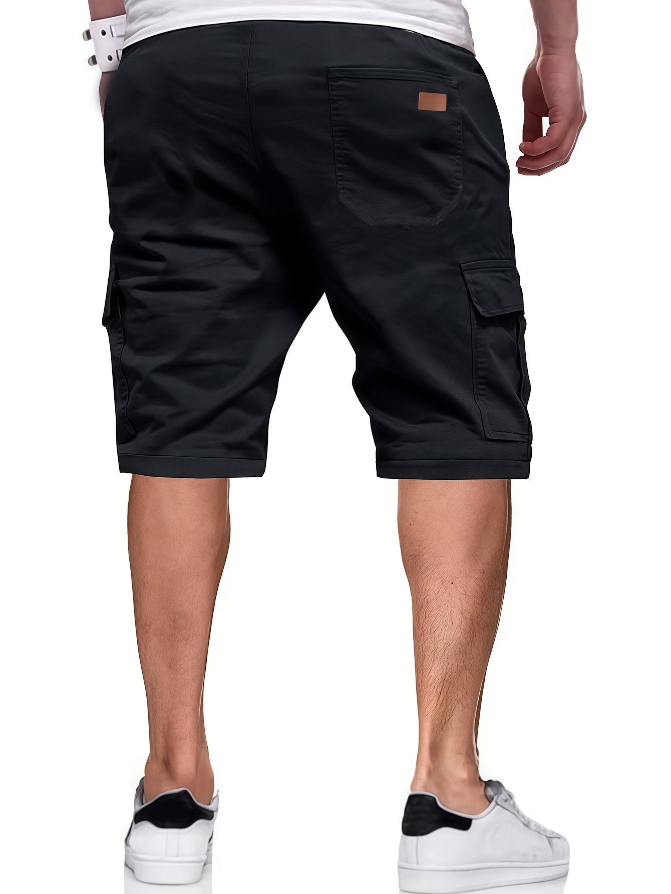 Pantalon de Travail d'Été pour Hommes Multi-Poches Polyester Non Extensible Shorts