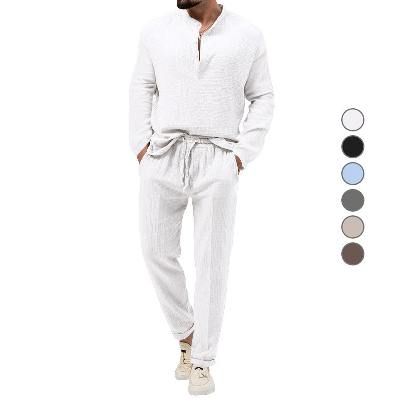 Casual T-shirt Long Sleeve Shirt Trousers Suit