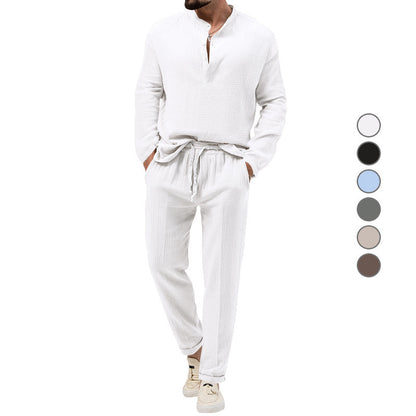Casual T-shirt Long Sleeve Shirt Trousers Suit
