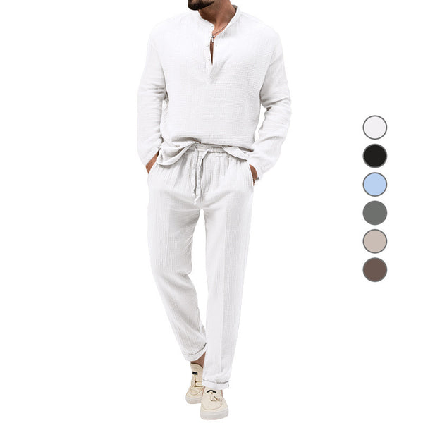 Casual T-shirt Long Sleeve Shirt Trousers Suit