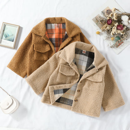 Plush Plaid Reversible Coat