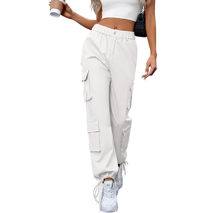 Women's High Waist Pocket Straight-leg Pants