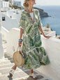 Womens Digital-Print Long Dress