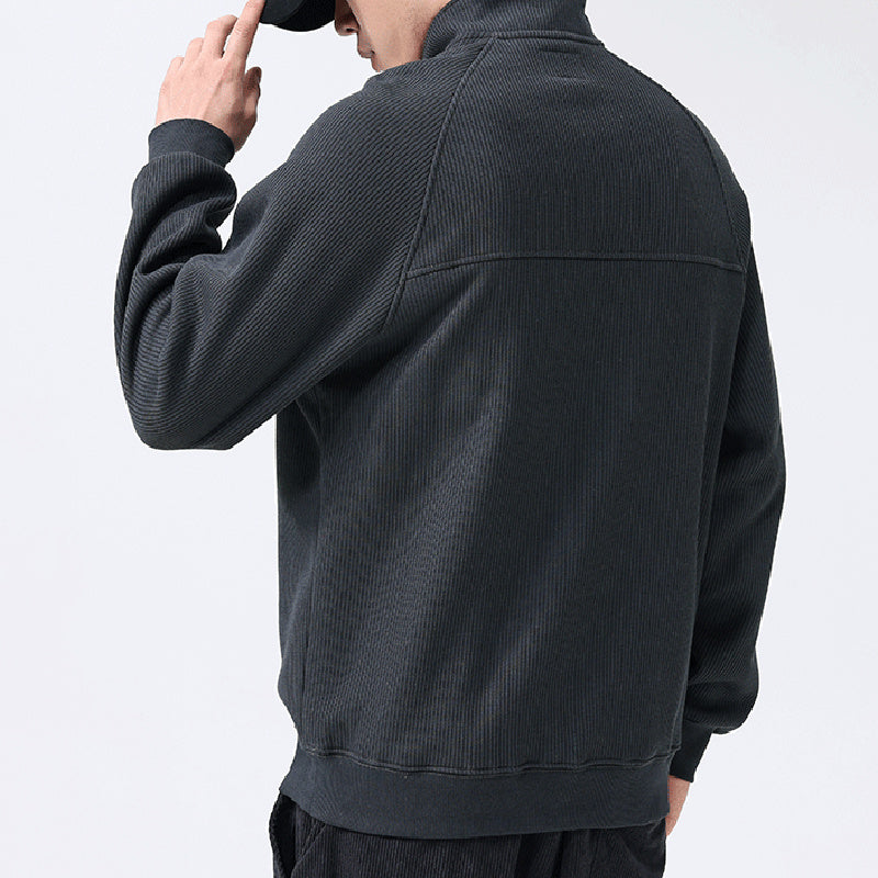 Mens Stand-collar Fleece Sweatshirt