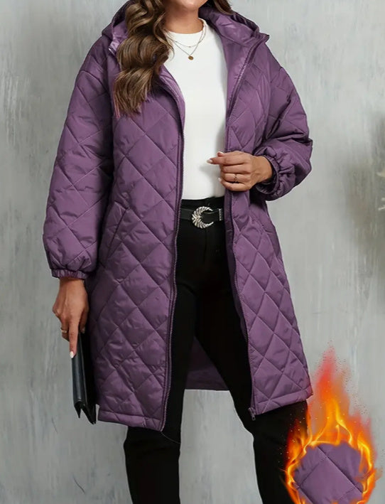 Womens Hooded Zipper Cotton Jacket