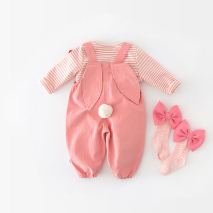 Baby Cotton Suspender Pants