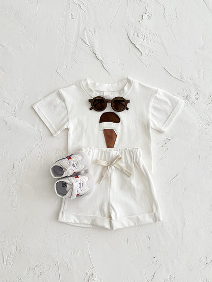 Baby Ice Cream Patch Short Sleeve Suit
