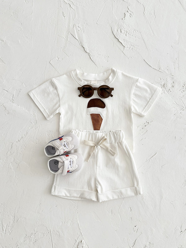 Baby Ice Cream Patch Short Sleeve Suit