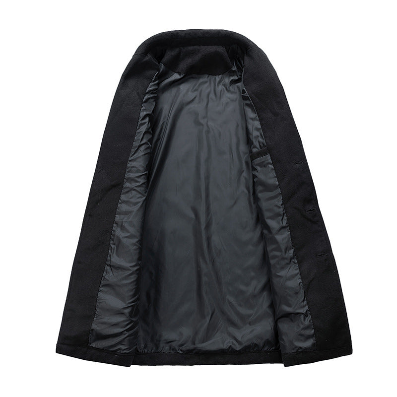 Men's Loose Mid-length Woolen Trench Coat