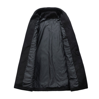 Men's Loose Mid-length Woolen Trench Coat
