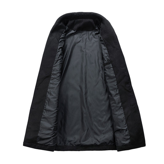 Men's Loose Mid-length Woolen Trench Coat