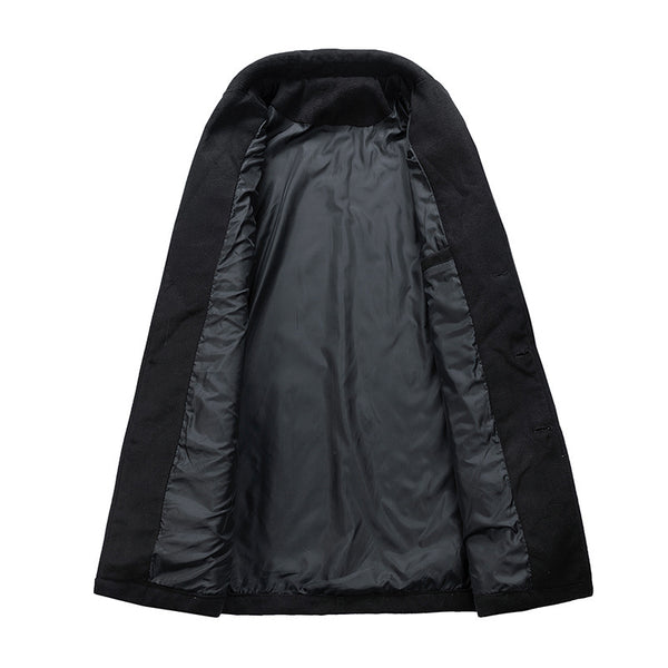 Trench-coat ample mi-long en laine pour homme