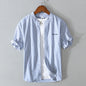 Stripes Short Sleeve Embroidered Shirt