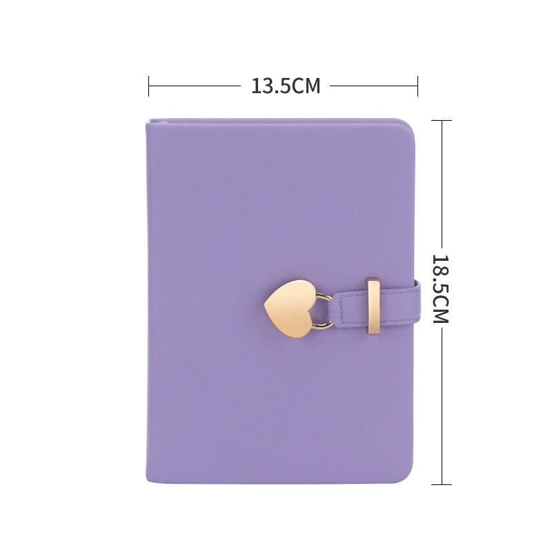 Creative Heart-shaped Sheepskin Lock Journal