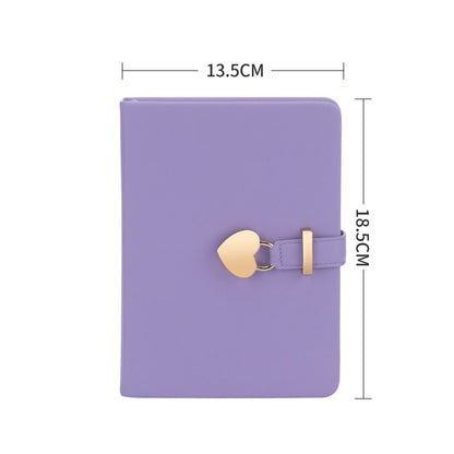 Creative Heart-shaped Sheepskin Lock Journal