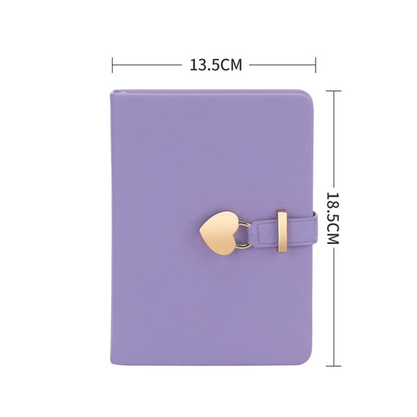 Creative Heart-shaped Sheepskin Lock Journal