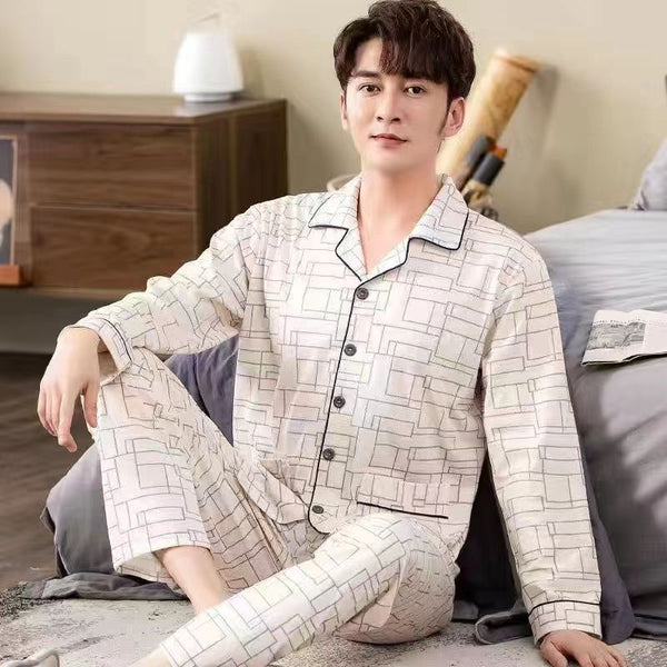 Ensemble de pyjama ample printemps et automne pour hommes